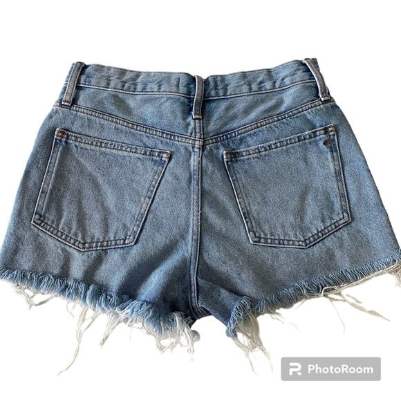 Madewell The Perfect Jean Short in Hedrick Wash Size 27 Raw Hem High Rise - Picture 14 of 16